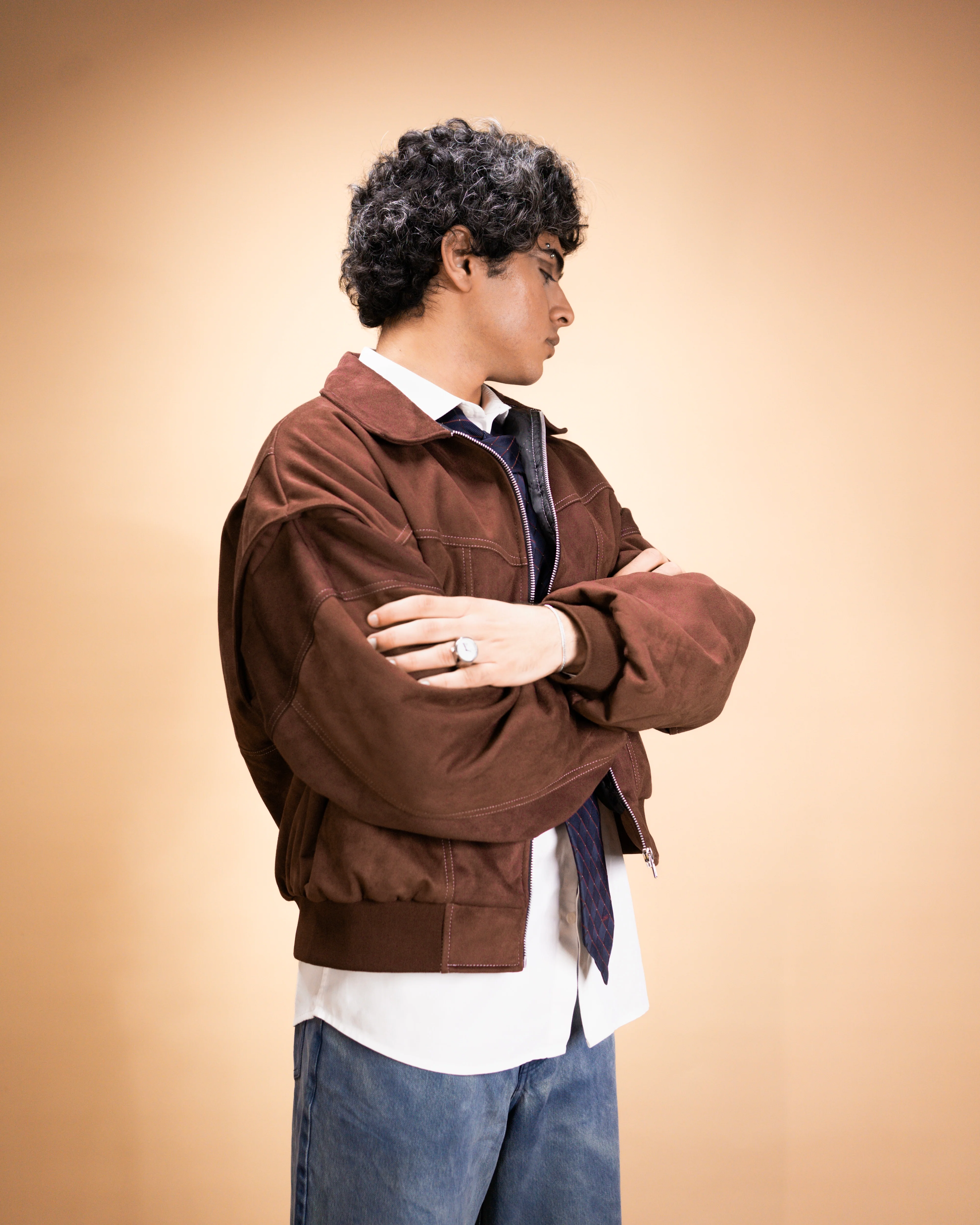 Brown vintage suede jacket - Image 4
