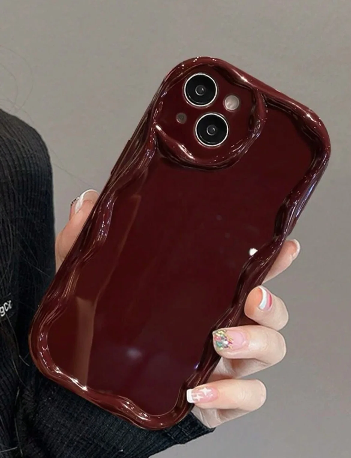 cherry red wavy edges phone case - Image 3