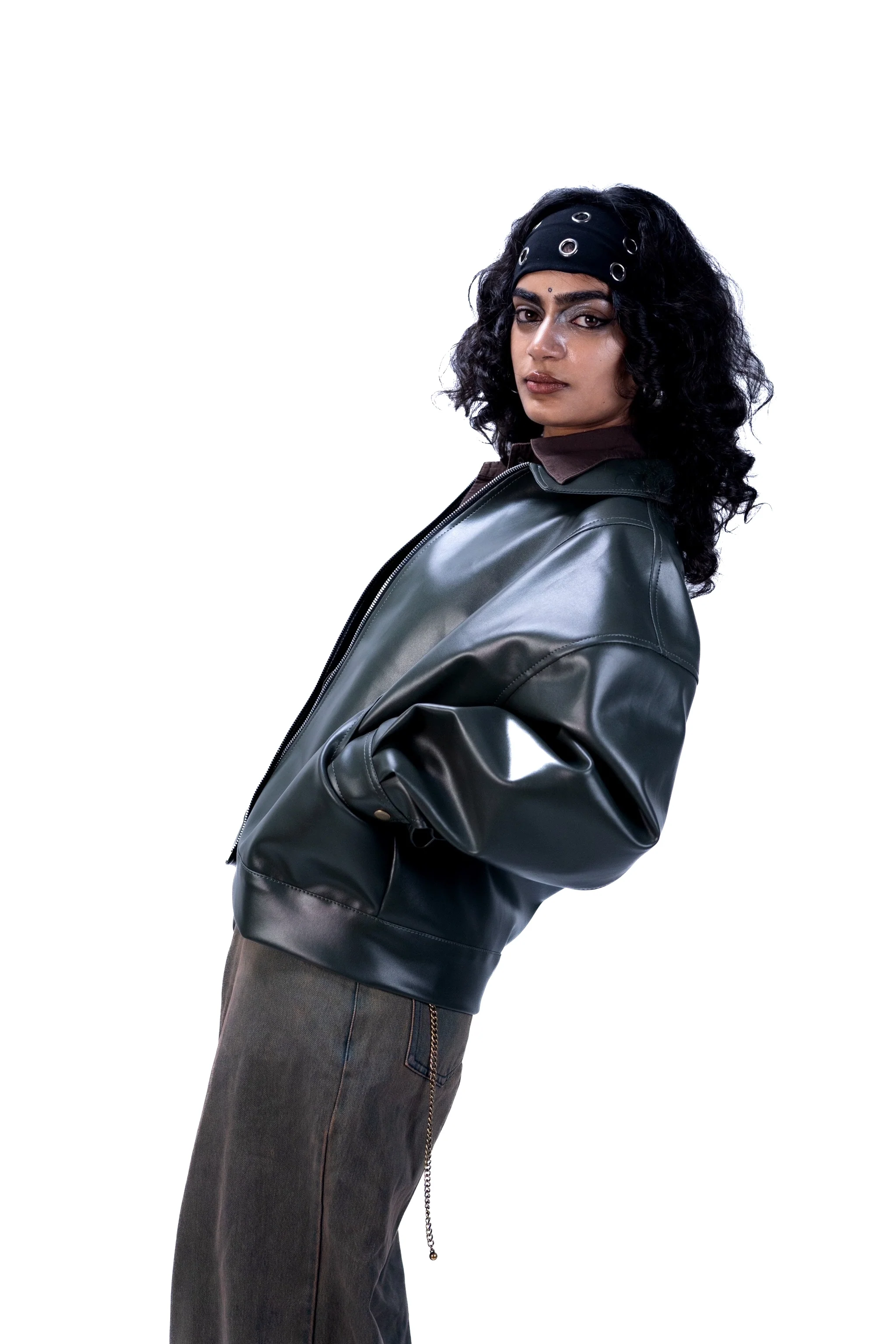 Jade green faux jacket - Image 3