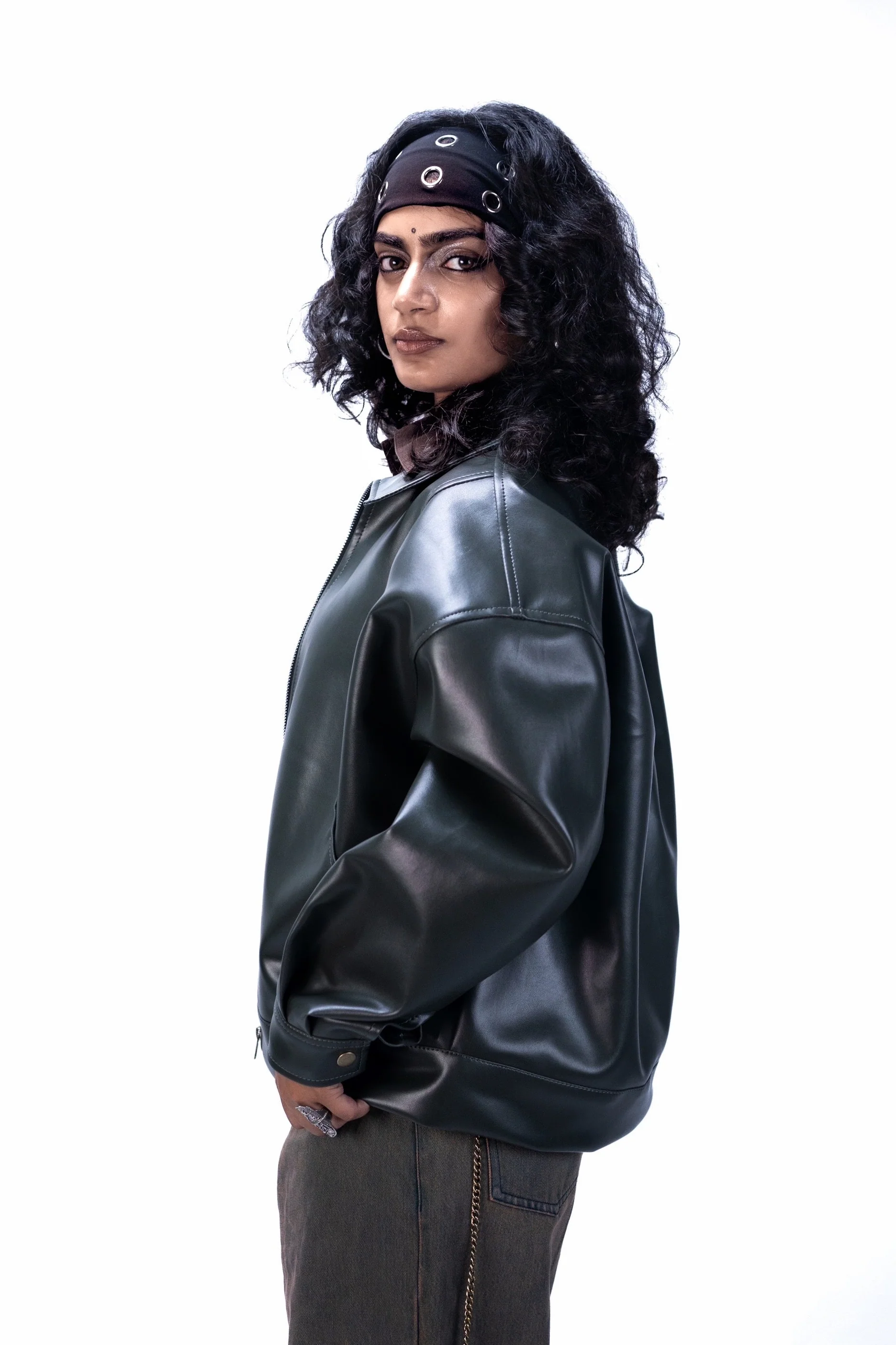 Jade green faux jacket - Image 4