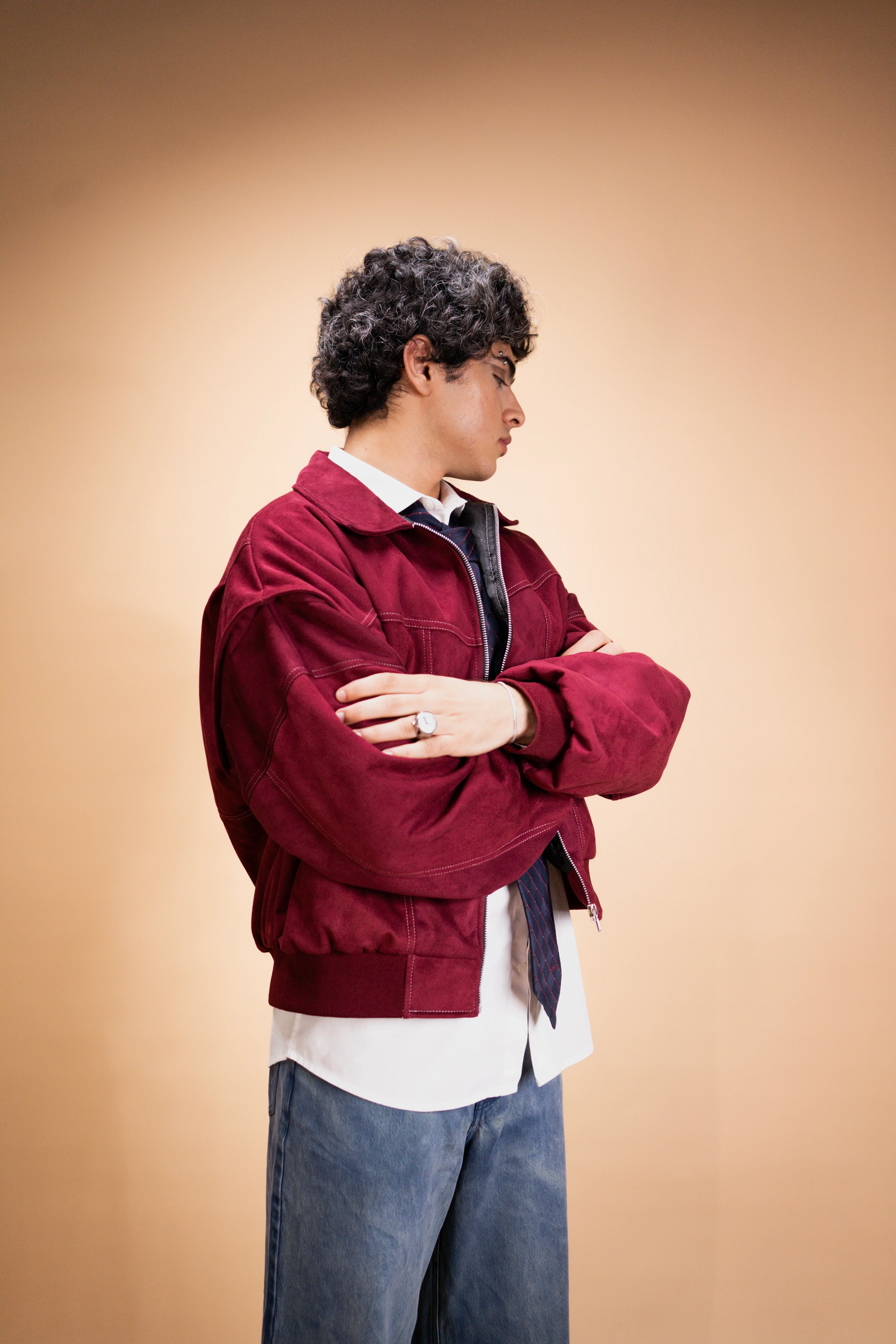 Maroon vintage suede jacket - Image 4